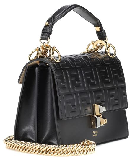 fendi kan i small embossed leather shoulder bag|fendi monogram shoulder bag.